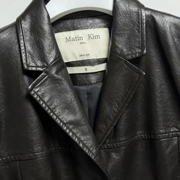 [BUNJANG] Matinkim Leather Single Blazer Black S / 마뗑킴 레더 싱글 블레이저 블랙 S