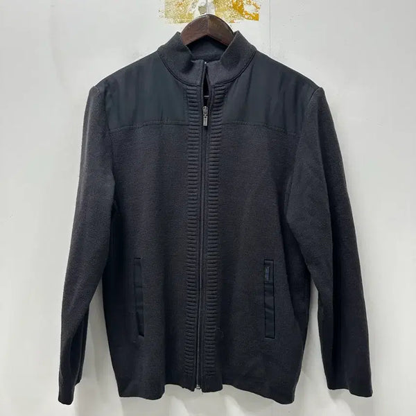 [BUNJANG] Indian Black Knit Zip-Up Jacket (Size 95) / [만원빈티지 최저가]인디안 블랙 니트 집업 자켓 95