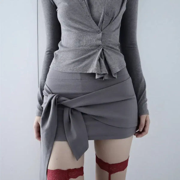 [BUNJANG] Clatta Rough Tie Skirt / 클라따 러프 타이 스커트