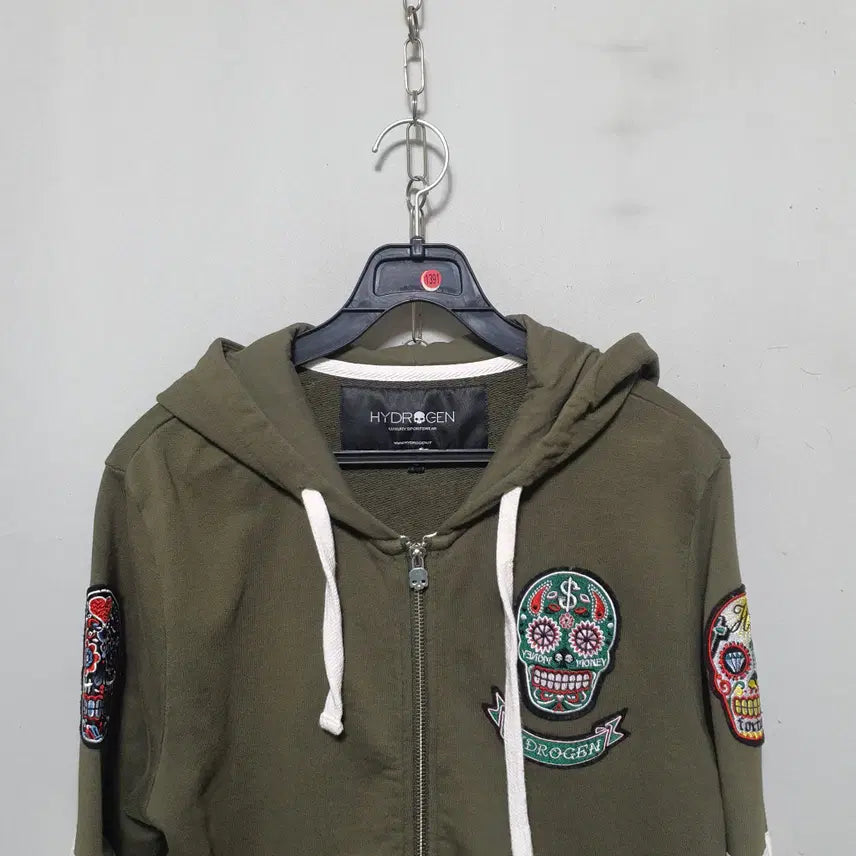 [BUNJANG] Hydrogen Men's Skull Patch Hoodie Zip-Up / 1391) 하이드로겐 남성 해골패치 후드집업 S