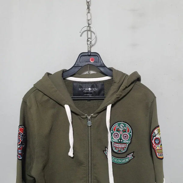 [BUNJANG] Hydrogen Men's Skull Patch Hoodie Zip-Up / 1391) 하이드로겐 남성 해골패치 후드집업 S