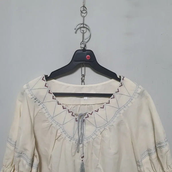 [BUNJANG] Ozzo Second Women's Short Sleeve Blouse / 1404) 오즈세컨 여성 반팔 블라우스 0