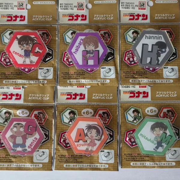 [BUNJANG] Detective Conan Daiso Acrylic Clip Full Set Bundle / [6종일괄] 코난 다이소 아크릴클립 전종 일괄 (코난, 하이바라, 한자와, 아유미, 미츠히코, 겐타) (코난,홍장미,범인,한아름,박세모,고뭉치)