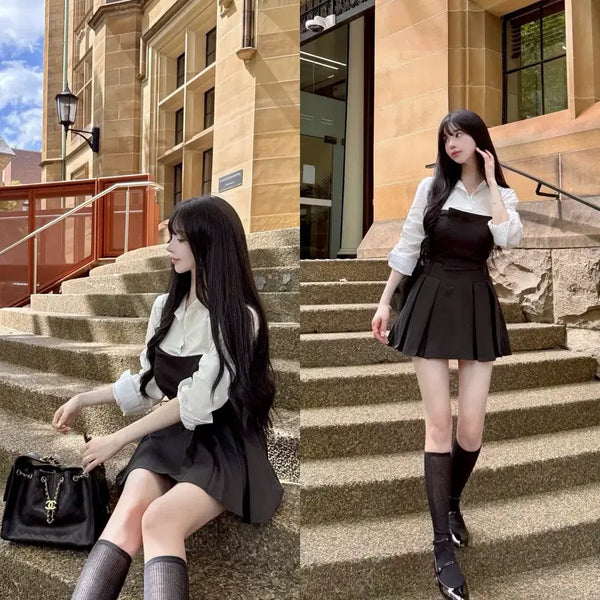 [BUNJANG] Mayyoon V-Line Pleated Skort L Black / [새상품] 메이윤 V라인 플리츠 치마바지L