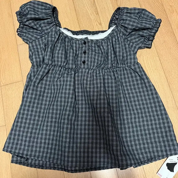 [BUNJANG] Checkered Blouse (New) / 체크 블라우스 (새상품)