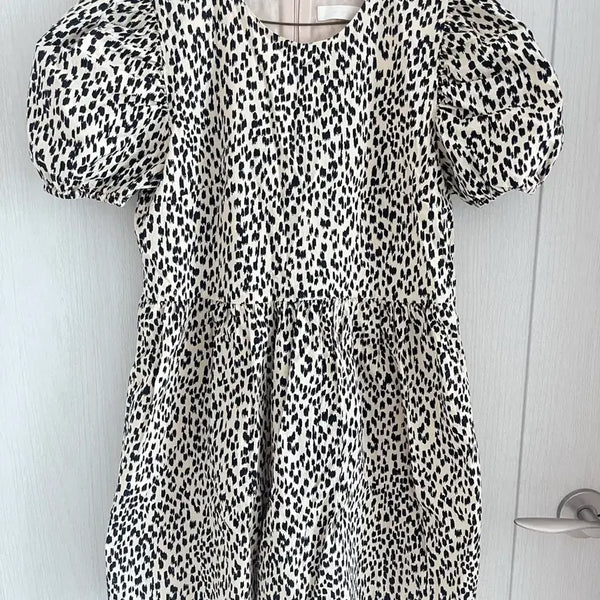 [BUNJANG] Onion Ring Leopard Print Cotton Dress / 레오파드 원피스 55,66