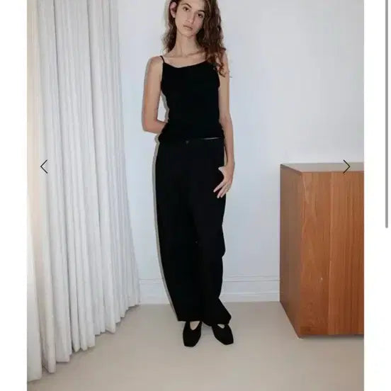 [BUNJANG] Le Septembre BASICO Curved Pants Black / 르셉템버 BASICO 커브드 팬츠 36