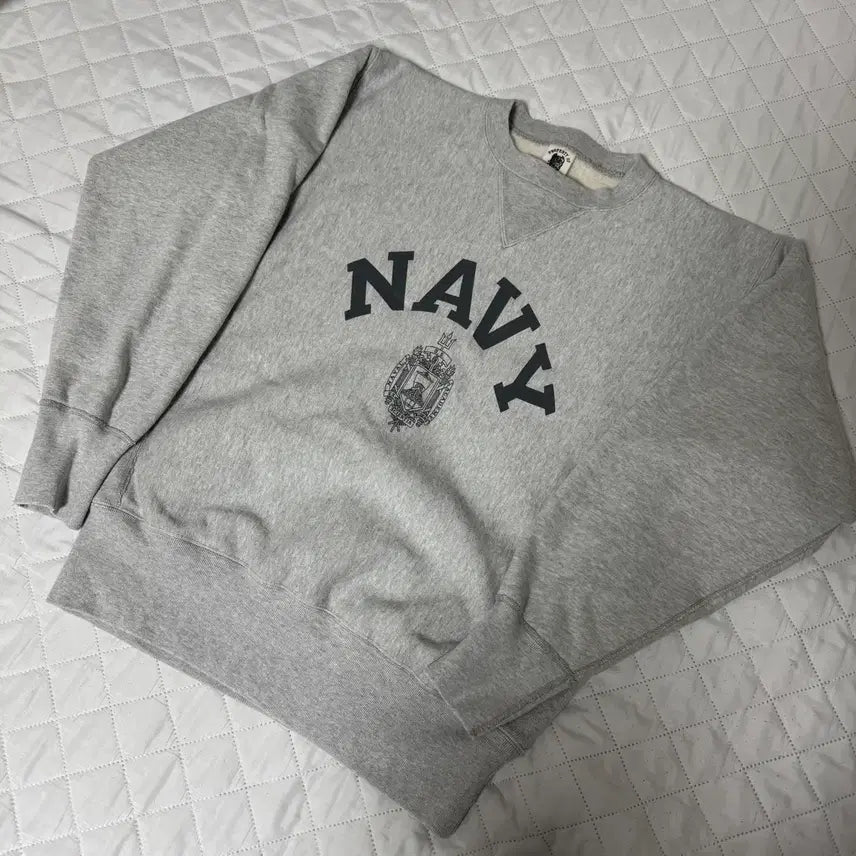 [BUNJANG] Bronson Academy Reverse Weave Sweatshirt / [40] 브론슨 Navy 아카데미 리버스 위브 스웻 셔츠 맨투맨