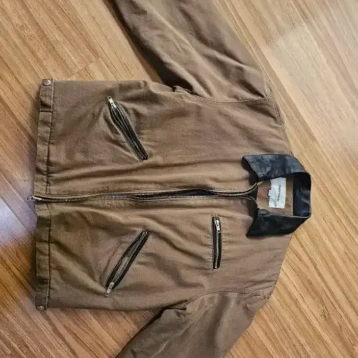 [BUNJANG] Tonywack 23FW Leather Collar Work Jacket Olive Beige / 토니웩 23fw 레더카라 워크자켓 m(48)사이즈