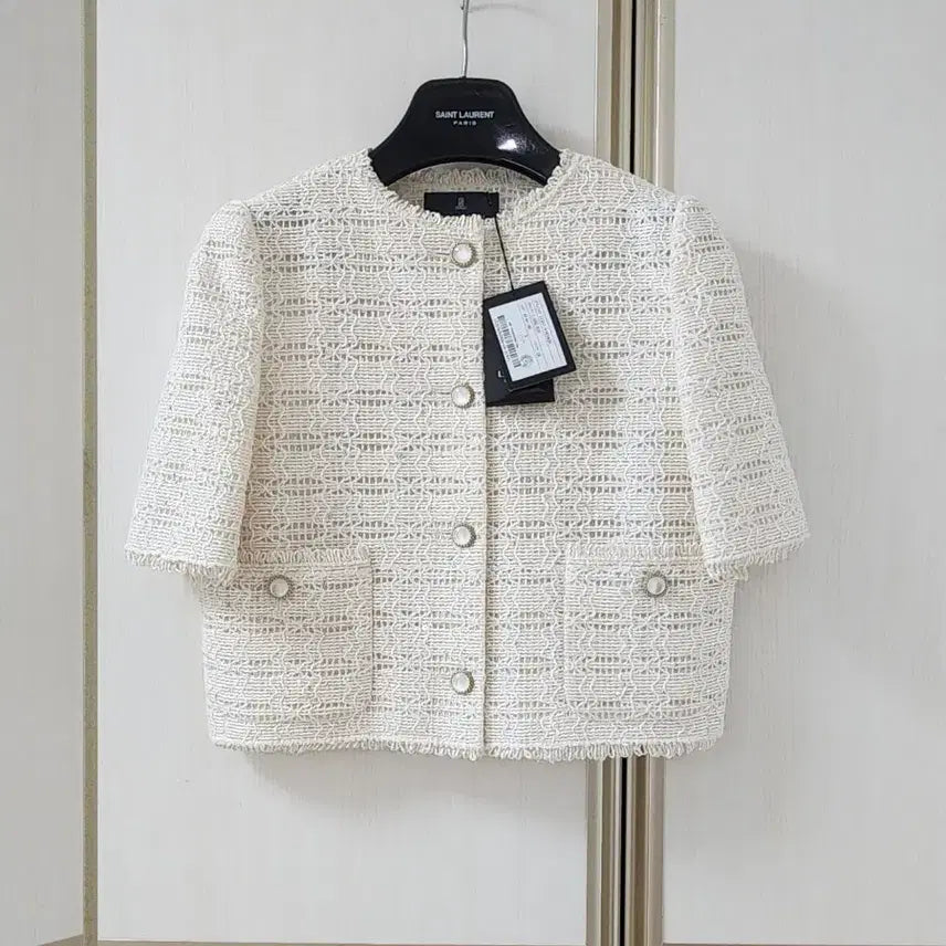 [BUNJANG] Hansem Lang Collection Lace Fringe Crop Jacket / 한섬 랑방컬렉션 레이스 프린지 크롭 자켓. 새상품