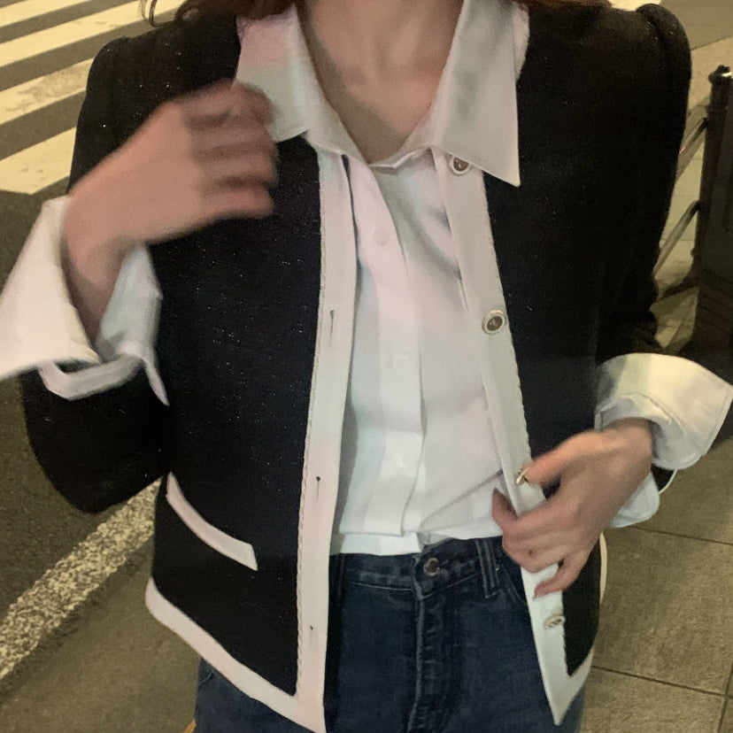 [BUNJANG] Merion Romi Tweed Jacket Black Size S / 메리온 로미 트위드 자켓 블랙 사이즈 s