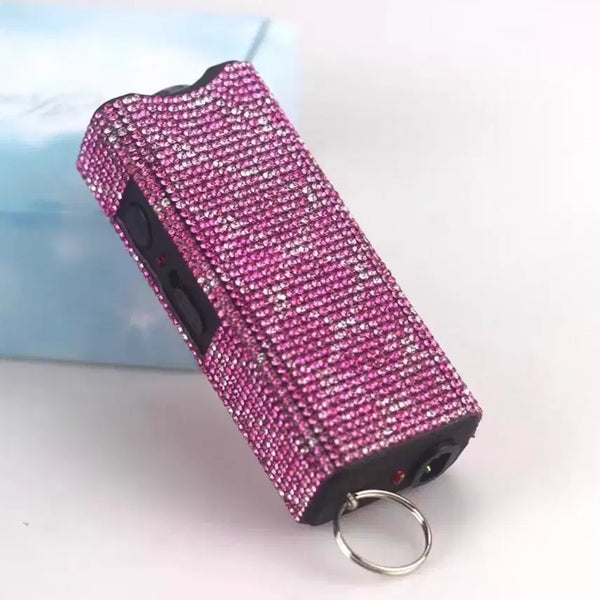 [BUNJANG] Pink Cubic Self-Defense Flashlight Stun Gun with Keychain / 핑크색 큐빅 호신용 라이트 손전등 전기충격기