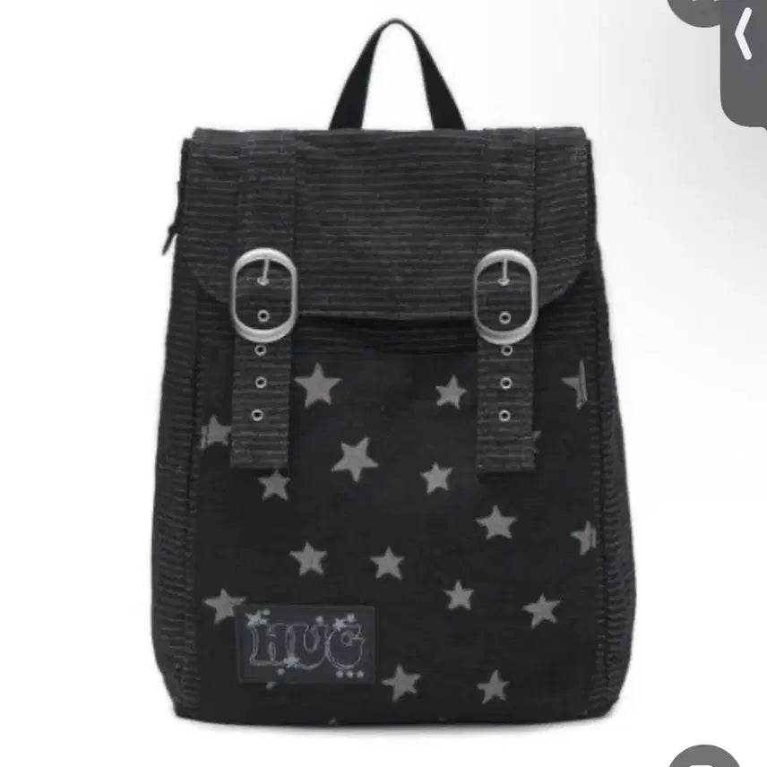 [BUNJANG] Hug Your Skin Denim Star Backpack Black / 허그유어스킨 데님 스타 백팩 블랙