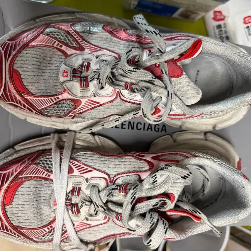 [BUNJANG] Balenciaga 3XL Sneakers White/Red Size 43 / 발렌시아가 3XL 화이트레드 43 팝니다