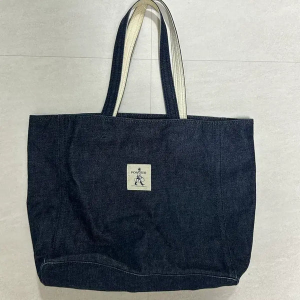 [BUNJANG] Porter International Denim Tote Bag / 포터 데님 토트백