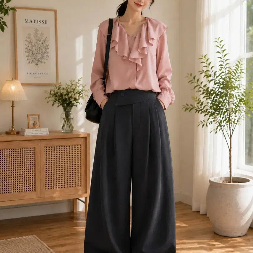 [BUNJANG] Women's Frill Detail Blouse / 블라우스