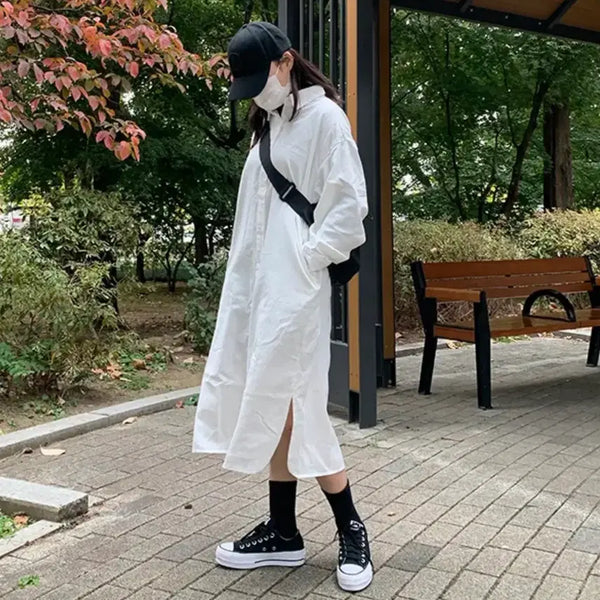 [BUNJANG] Long Shirt Dress / 롱셔츠 원피스