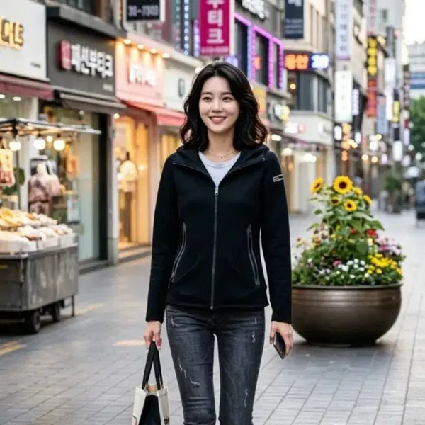 [BUNJANG] EIDER Black Hooded Zip-Up Jacket / 아이더 블랙 후드 집업