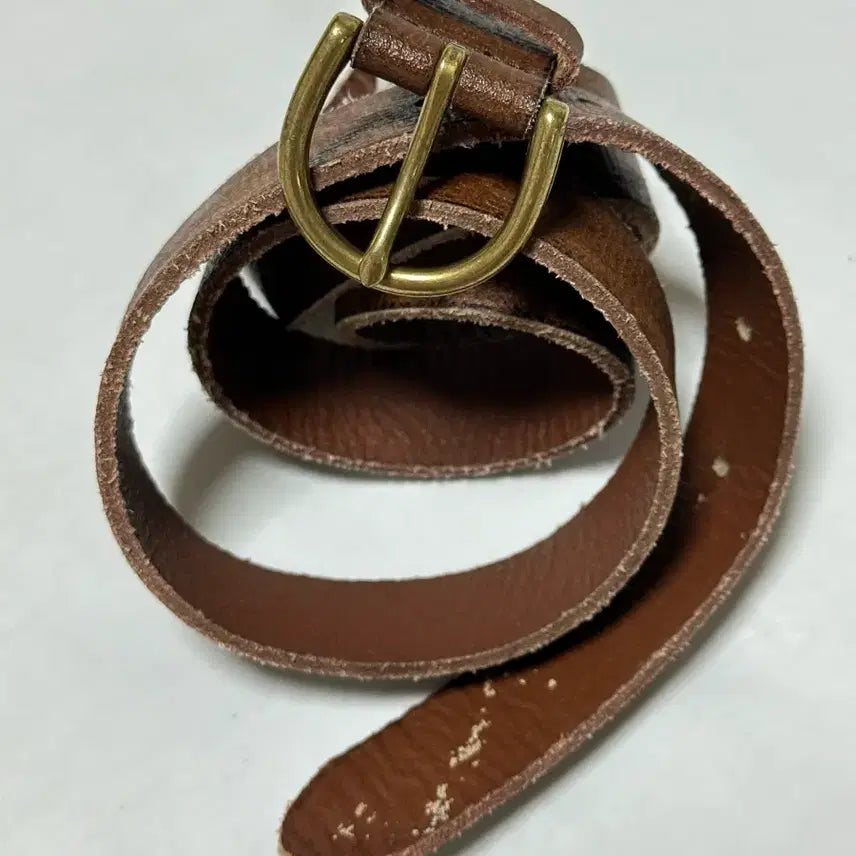 [BUNJANG] Vintage Brown Leather Belt / 빈티지 브라운 가죽 벨트 L사이즈