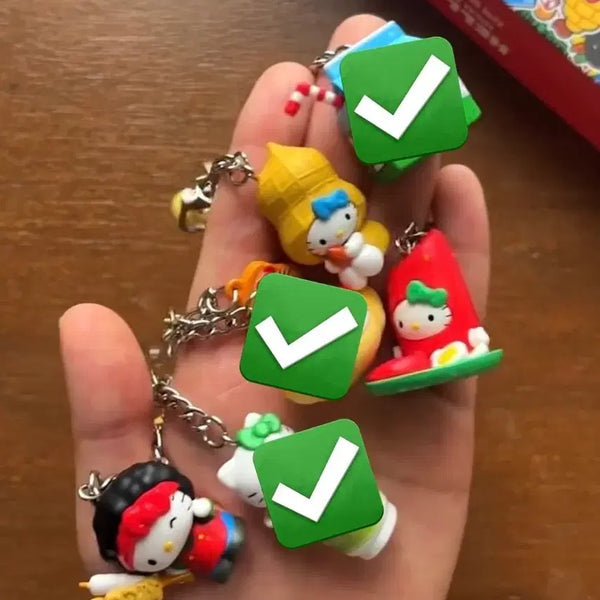 [BUNJANG] Hello Kitty Snack Keychain Set / 우도 가능) 올리브영 헬로키티 키링 간식 특산물 세트 분철 소분