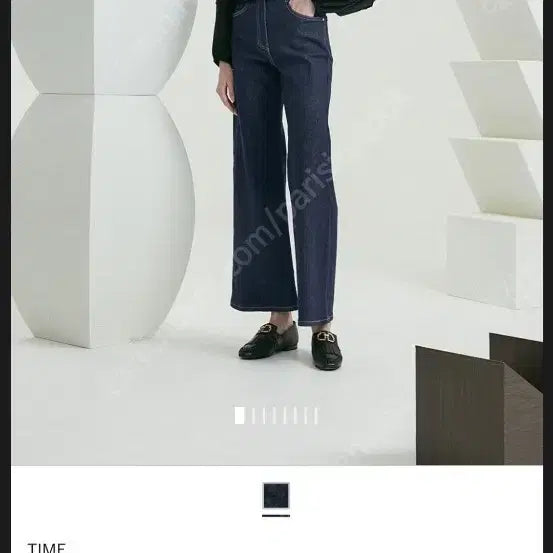 [BUNJANG] TIME High-Waist Wide Denim Pants / 타임 와이드 데님 팬츠