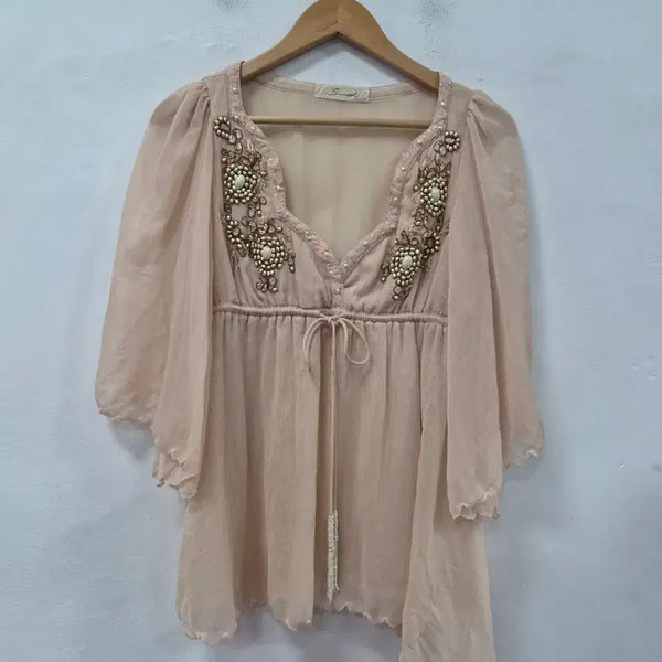 [BUNJANG] Snidel Beaded Blouse / snidel 비즈 장식 블라우스