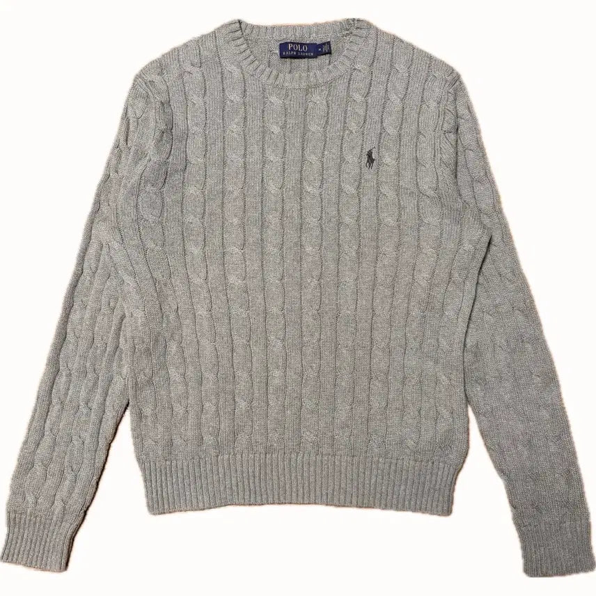 [BUNJANG] Polo Ralph Lauren Cable Knit Sweater (Oversized M) / 폴로 랄프로렌 케이블 꽈배기 긴팔 니트 (오버핏 M)