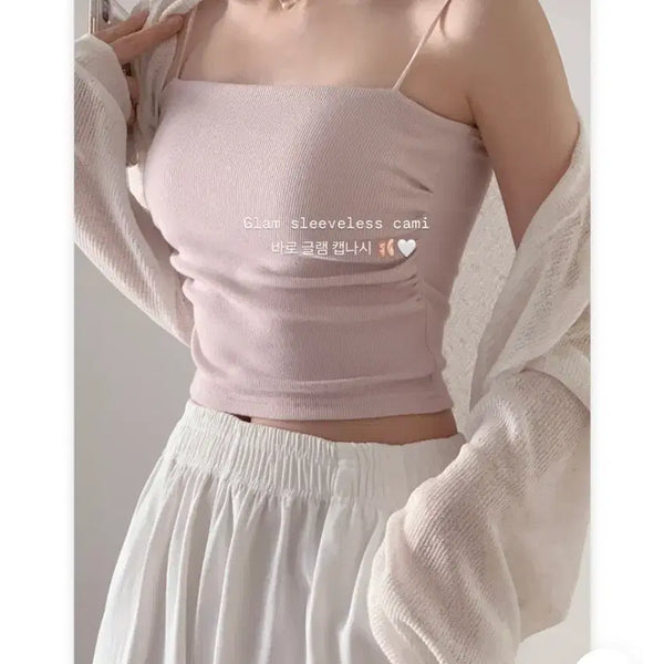 [BUNJANG] Perbit Body-Shaping Cami Set (2-Piece) / [사놓고 보관만한제품] 두장세트 단종템 퍼빗 몸매보정 캡내장 나시