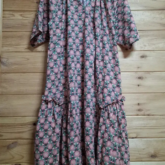 [BUNJANG] Flower Pattern Long Dress / 플라워 패턴 롱 원피스