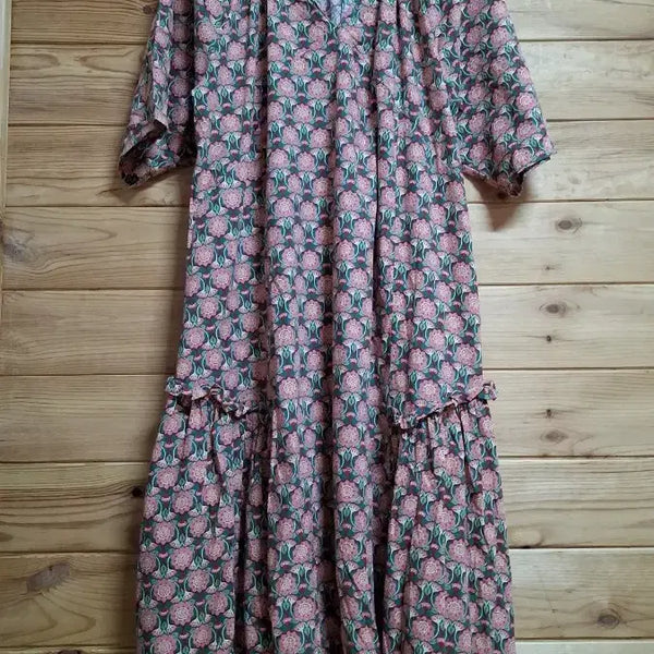 [BUNJANG] Flower Pattern Long Dress / 플라워 패턴 롱 원피스
