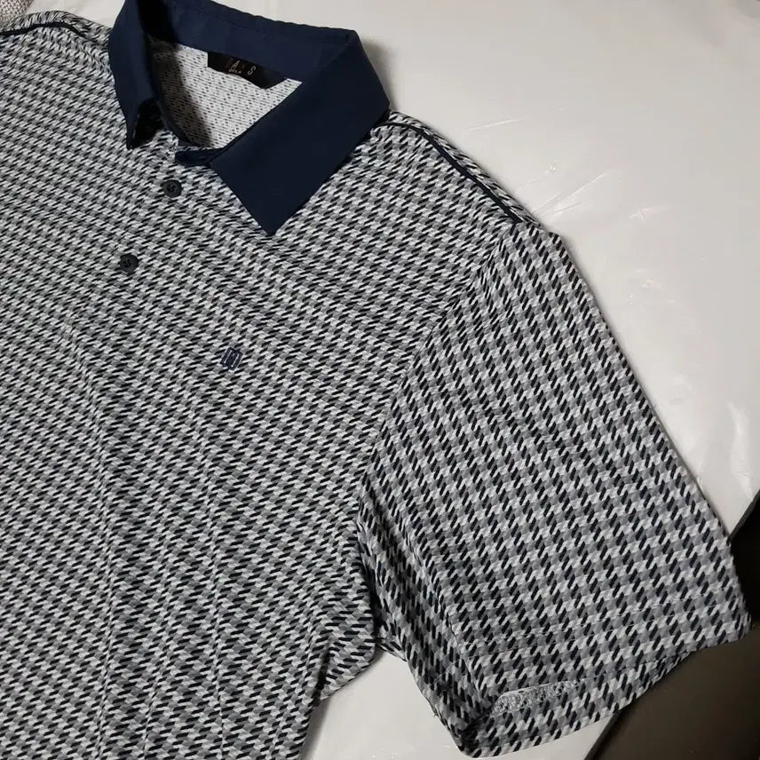 [BUNJANG] Daks Golf Poly Spandex Pattern Short Sleeve Polo Shirt / 105 / 닥스 골프/ 폴리 스판 패턴반팔 카라셔츠/825-10/anewaac