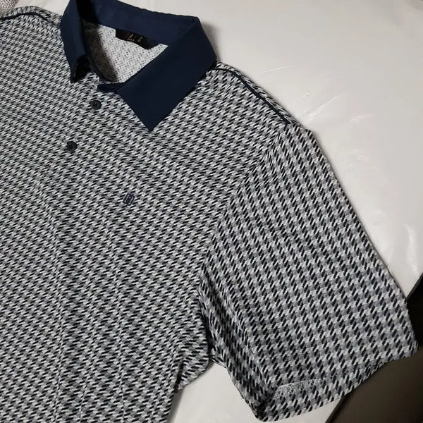 [BUNJANG] Daks Golf Poly Spandex Pattern Short Sleeve Polo Shirt / 105 / 닥스 골프/ 폴리 스판 패턴반팔 카라셔츠/825-10/anewaac