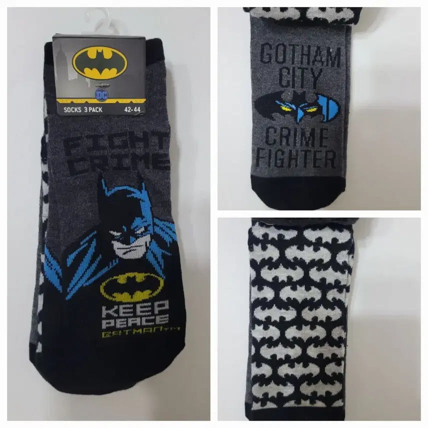 [BUNJANG] Batman Authentic 3-Pair Sock Set / 배트맨 정품! 양말 3켤레세트!