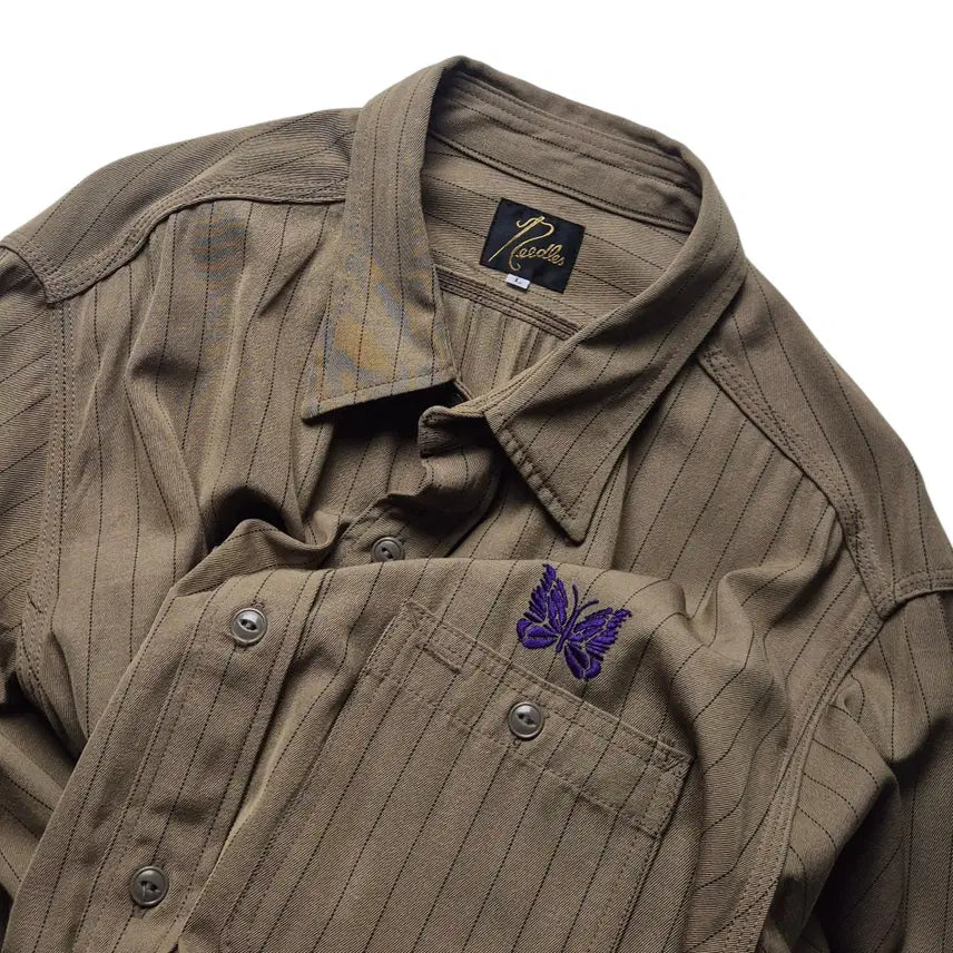 [BUNJANG] Needles 23FW Work Shirt Khaki Brown / [L] 니들스 23FW 워크셔츠