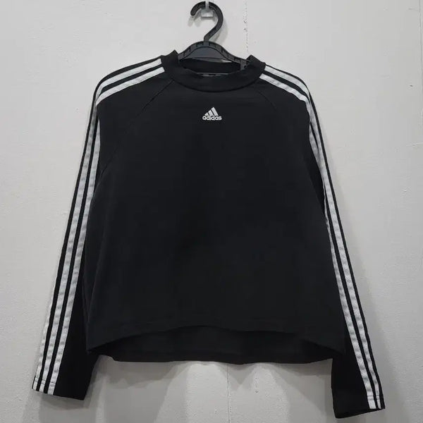 [BUNJANG] Adidas Three-Stripes Cropped Sweatshirt Black XS / [XS] 아디다스 삼선 크롭 맨투맨 블랙