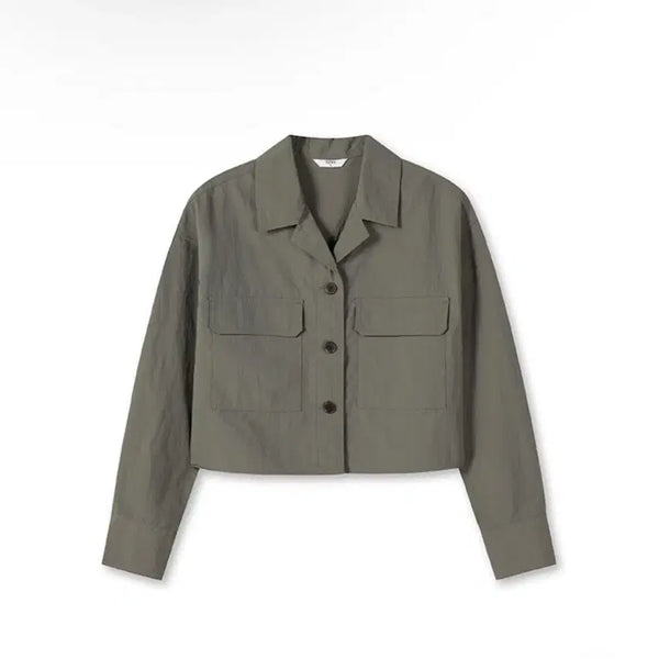 [BUNJANG] TOPTEN Nylon Crop Jacket Khaki / 탑텐 나일론 크롭 자켓 카키
