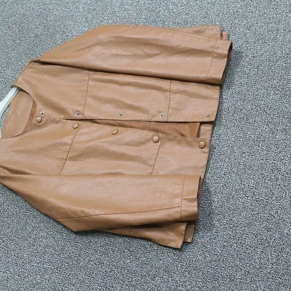 [BUNJANG] Camel Leather Jacket / 레더자켓