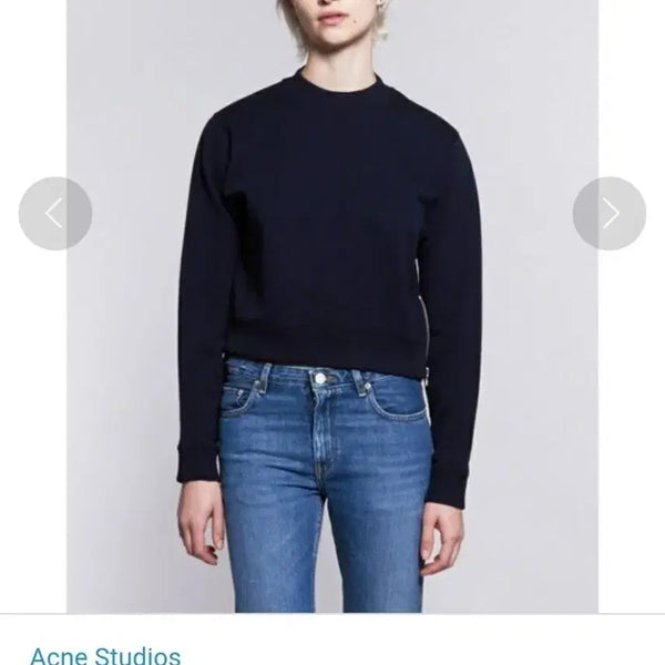 [BUNJANG] Acne Studios Bird Fleece Navy Cropped Sweatshirt / 아크네 스튜디오 [55~66] 버드 플리스 네이비 크롭 맨투맨
