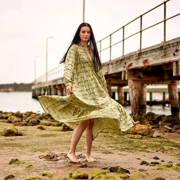 [BUNJANG] Ottod'Ame Pattern Tiered Long Dress / 오또다메 패턴 티어드 롱 원피스 [새상품]