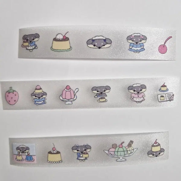 [BUNJANG] Neulhee Shop Suger Glitter Kiss Cut Sticker Roll / [늘히상점] 어서오세요 롱구의 푸딩가게 입니다 키스컷 띵 다꾸 소분 키스컷띵