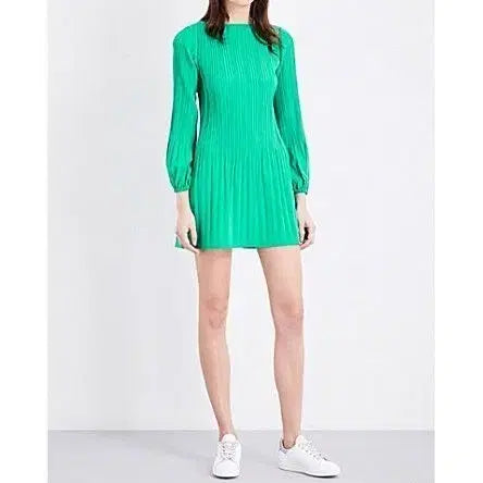 [BUNJANG] Maje Pleated Dress Green Size 55 / 마쥬 플리츠 원피스 그린 55