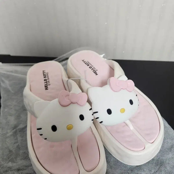 [BUNJANG] Hello Kitty Platform Sandals White/Pink / 헬로키티 쪼리 235 화이트 핑크