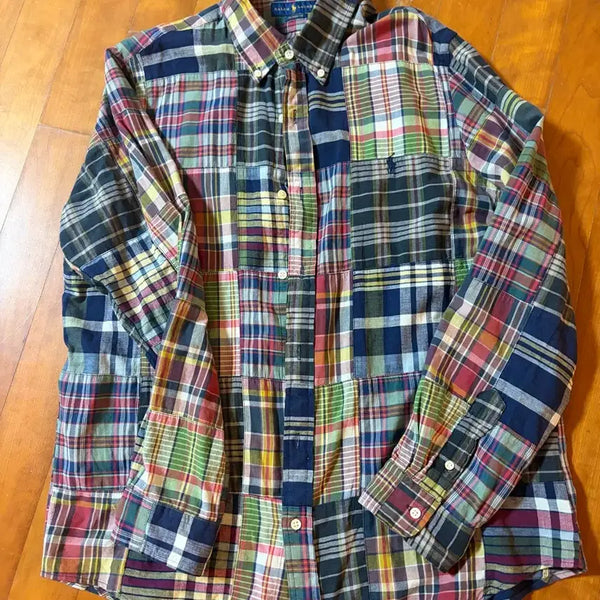 [BUNJANG] Polo Ralph Lauren Madras Patchwork Shirt Classic Fit M / (M) 폴로랄프로렌 클래식핏 마드라스 패치워크 셔츠 클래식핏