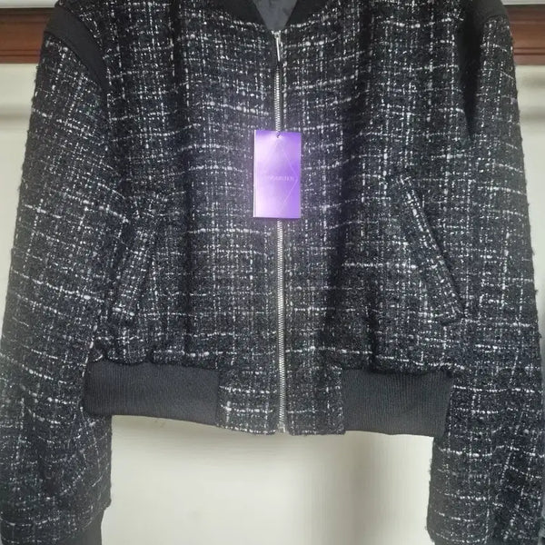 [BUNJANG] Kang Sisters Moon Tweed Bomber Jacket / 강자매 문트위드 봄버 자켓