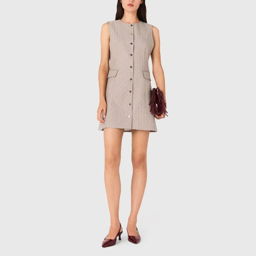 [BUNJANG] Maje 24 Rhinestone Suit Dress / 마쥬 24 라인스톤 슈트 원피스 [새상품]