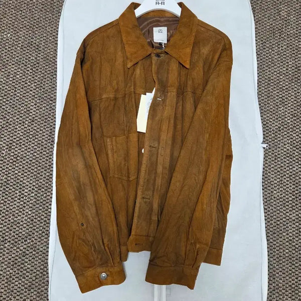 [BUNJANG] Polilu Wrinkled Suede Trucker Jacket Size 4 / 판) 4 폴리테루 링클드 스웨이드 트러커