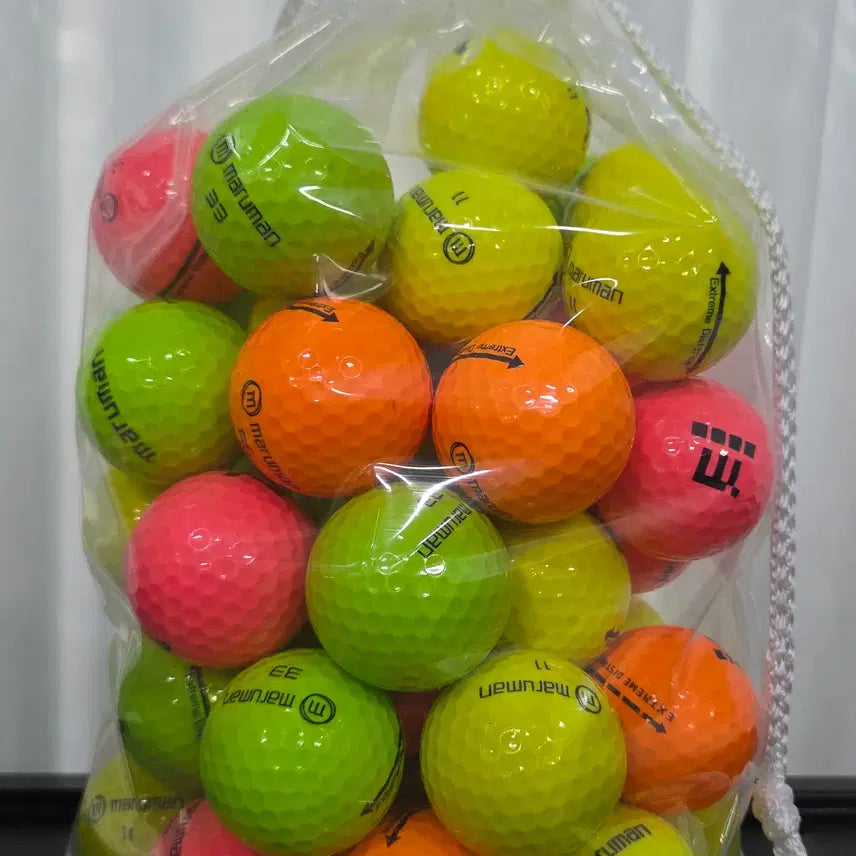 [BUNJANG] Maruman A-Grade Glossy Colored Lost Golf Balls (50-Pack) / 마루망 A급 유광 컬러 로스트볼 50구 중고골프공