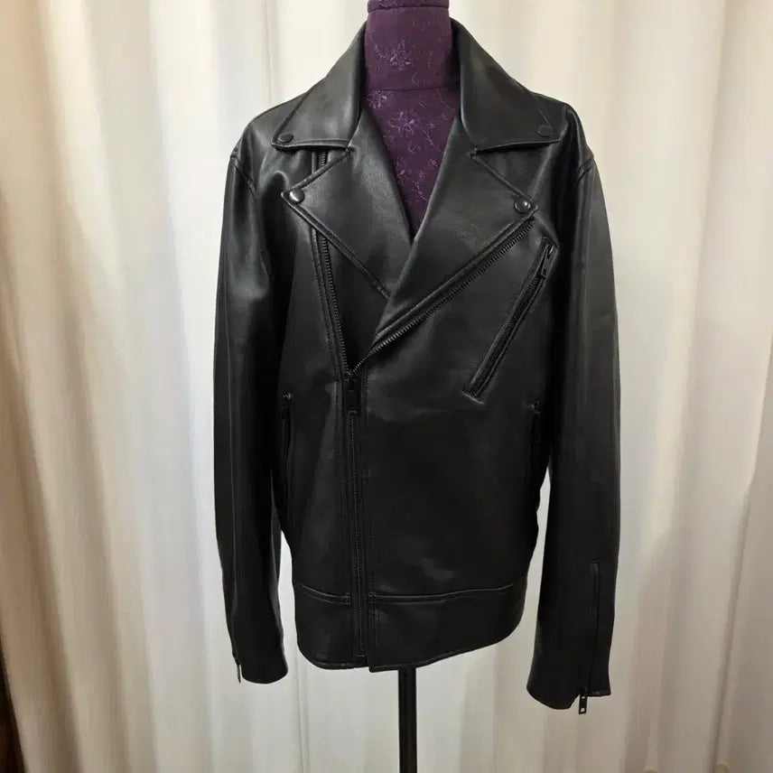 [BUNJANG] Lapiz Sensible Buffing Leather Rider Jacket Black / 라퍼지스토어 버핑레더 라이더자켓 L