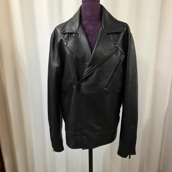 [BUNJANG] Lapiz Sensible Buffing Leather Rider Jacket Black / 라퍼지스토어 버핑레더 라이더자켓 L