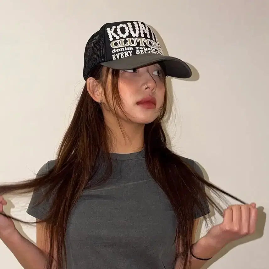 [BUNJANG] Capital Trucker Cap Black / 캐피탈 트러커캡 블랙